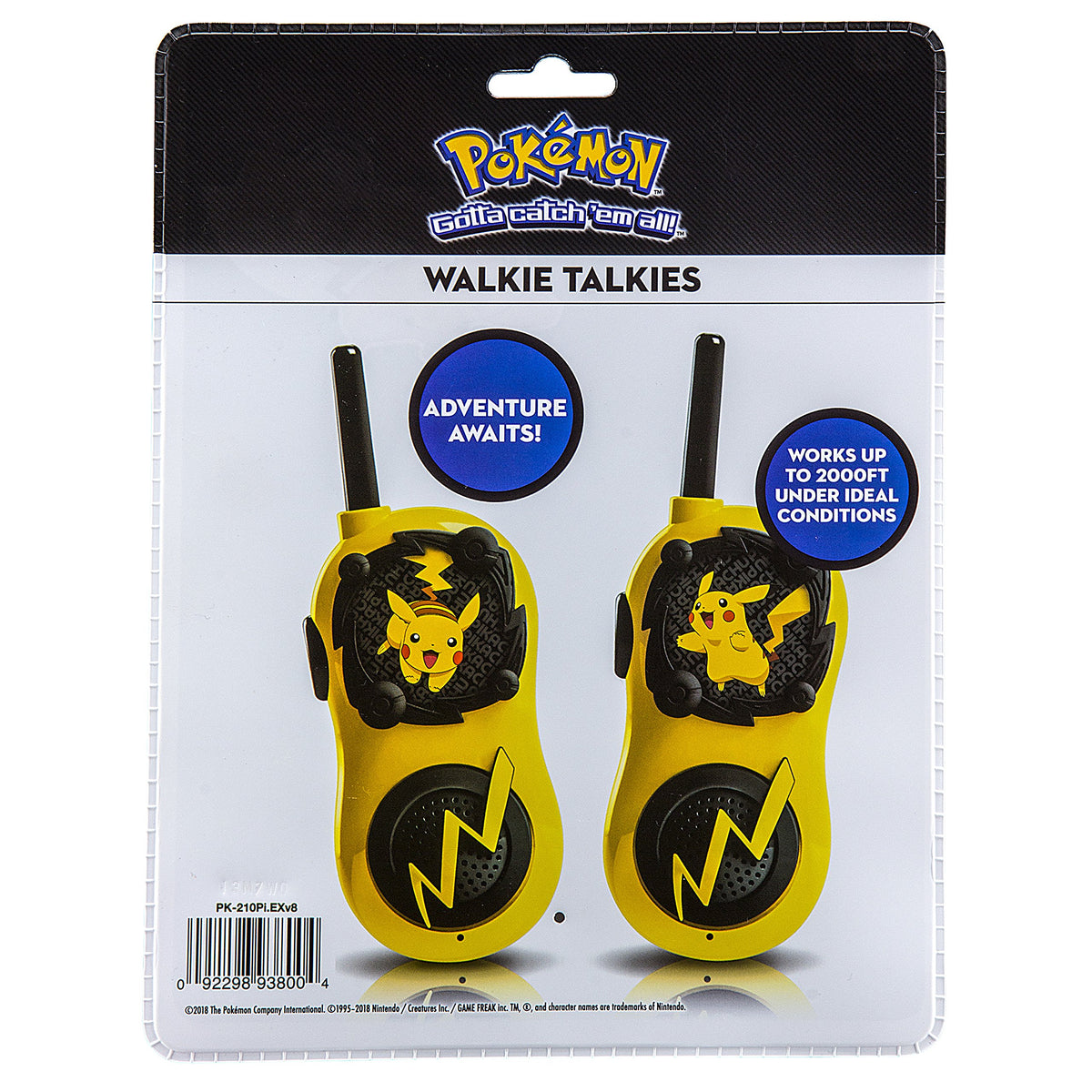 eKids pair of walkie talkies ready for instant group games.