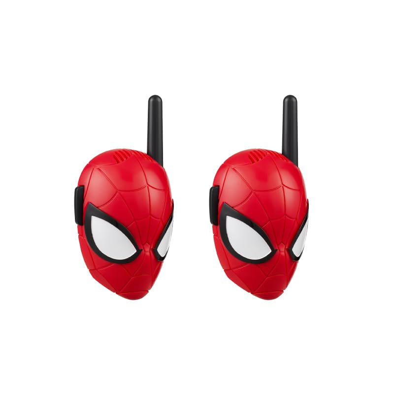 ekids Spiderman walkie talkie packaging shows 500 ft range