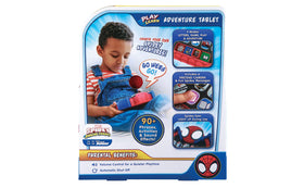 ekids Spidey tablet with built-in sound effects enhances interactive learning.