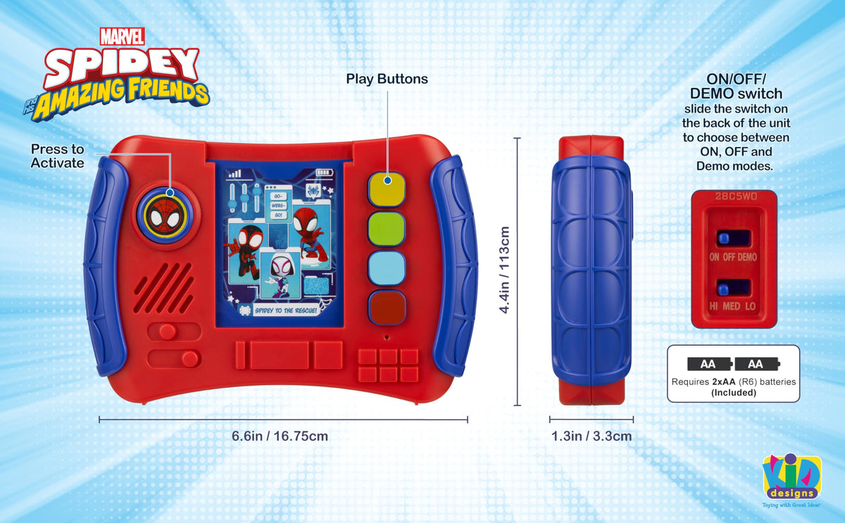 ekids Spidey Web-Ster portable-friendly size makes on-the-go play easy