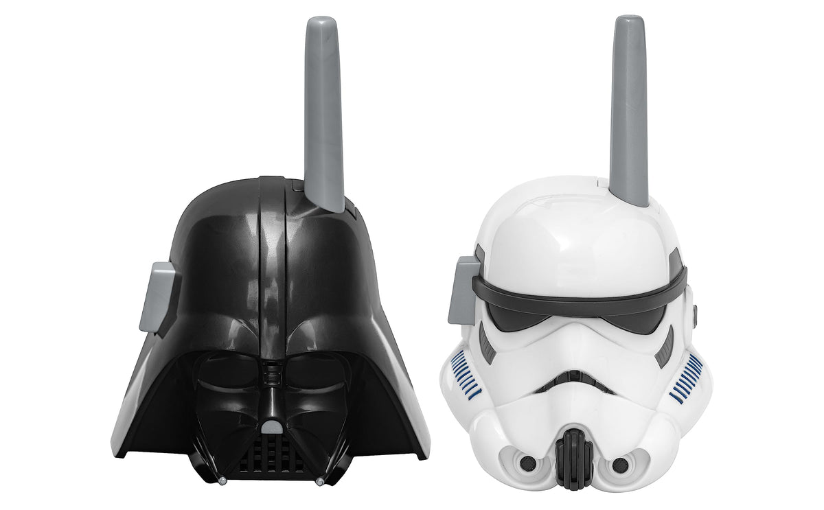 eKids Star Wars walkie talkies with Darth Vader design for indoor and outdoor pretend play.