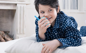 ekids Stitch walkie talkie packaging featuring Stitch design