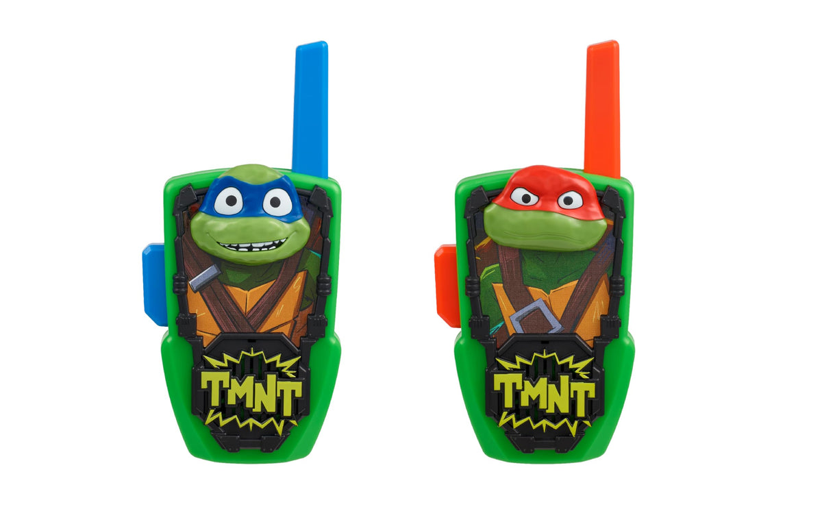 eKids TMNT walkie front view with bold graphics for imaginative adventures.