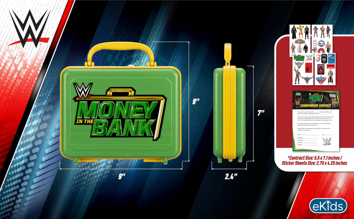 ekids WWE Money in the Bank arena design graphics for authentic WWE vibes.