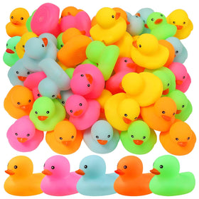 EKisemio 100pcs mini rubber ducks for bath time play
