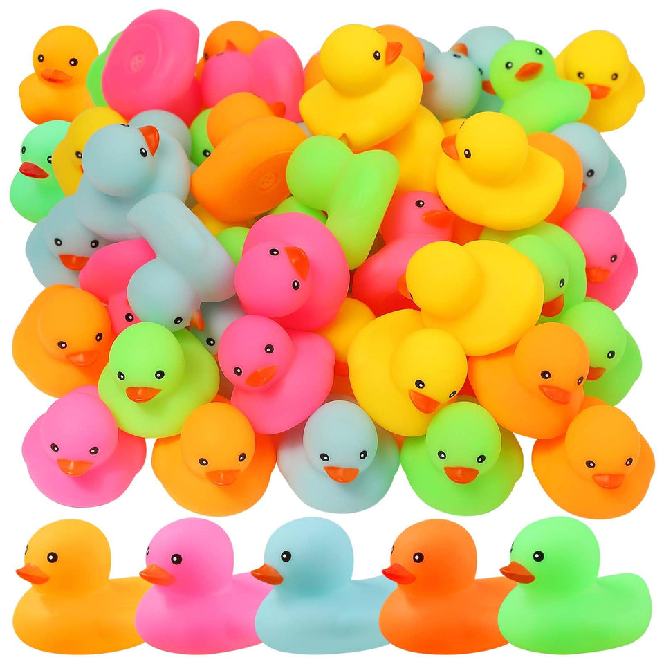 EKisemio 100pcs mini rubber ducks for bath time play