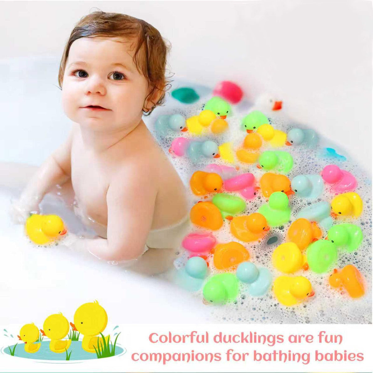 Colorful bulk pack of EKisemio ducks for party favors and prizes