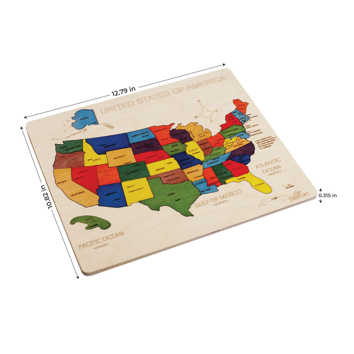 Ekoplay USA Map puzzle 44 pieces—perfect for cooperative play and problem solving.