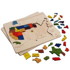 Ekoplay USA Map puzzle safe non-toxic colors—gentle on little hands.