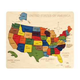 Ekoplay USA Map wooden puzzle base—durable learning board for hands-on exploration.