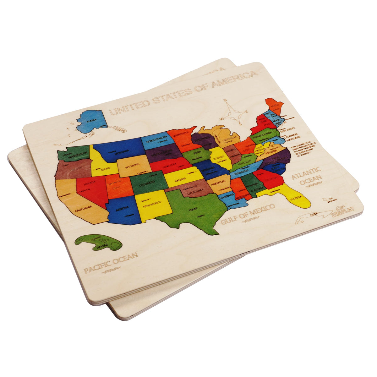 Ekoplay wooden puzzle colorful pieces—engaging textures that help fine motor skills.
