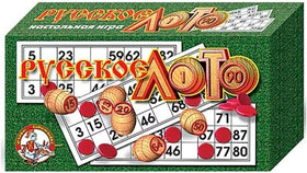 Eksmo Russian Lotto wooden barrels for authentic family bingo play.