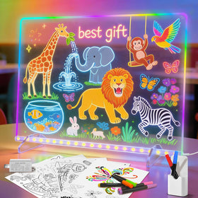 EKSPRINT LED drawing board full setup demonstrates vibrant colors for family doodling