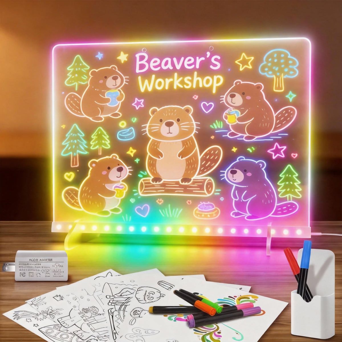 EKSPRINT LED drawing board on a kid's table ready for creative play.