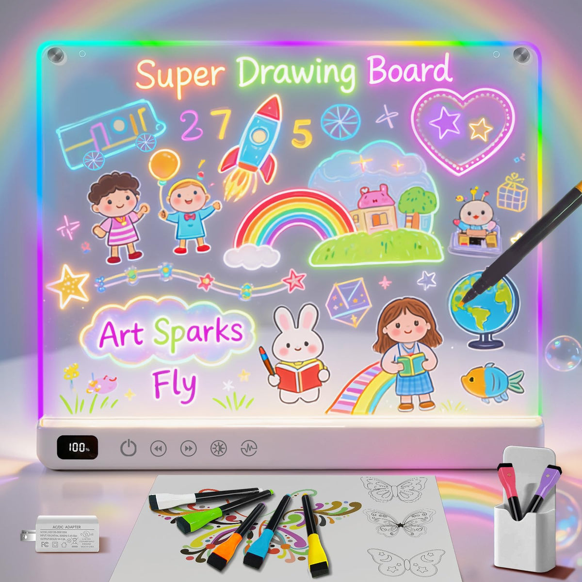EKSPRINT 16inch LED drawing board with built-in stand for tabletop art