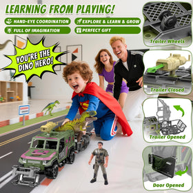 EKU Easyku rescue truck clamp captures dinosaurs securely during play.