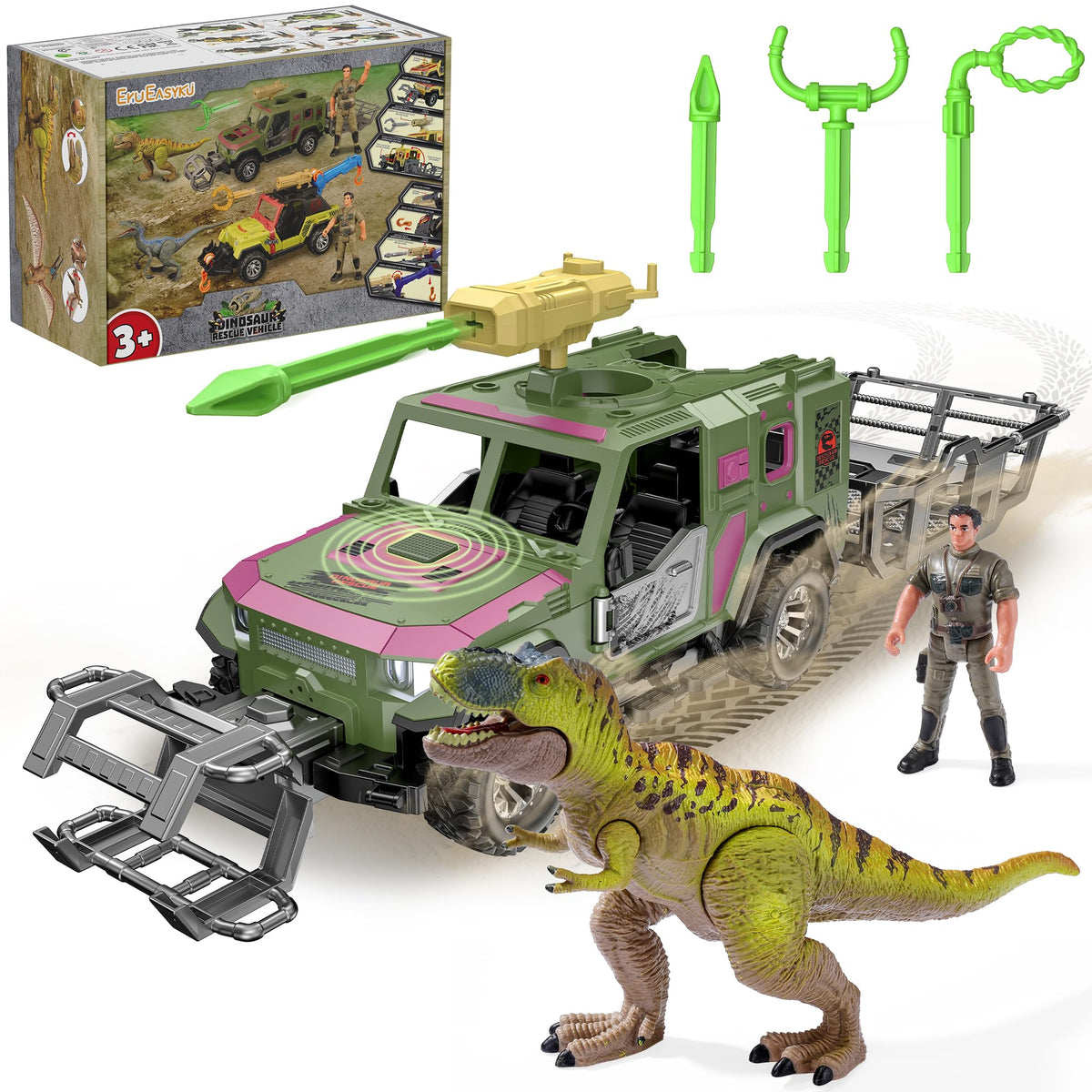 EKU Easyku rescue truck with human figure boosts immersive pretend play.