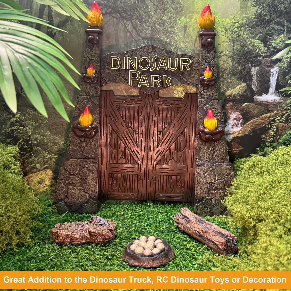 EKU EASYKU log for dinosaur park adds realistic texture for scene-building.