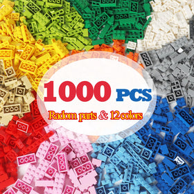 Ekuzi 1000-piece bricks in rainbow colors for imaginative building play