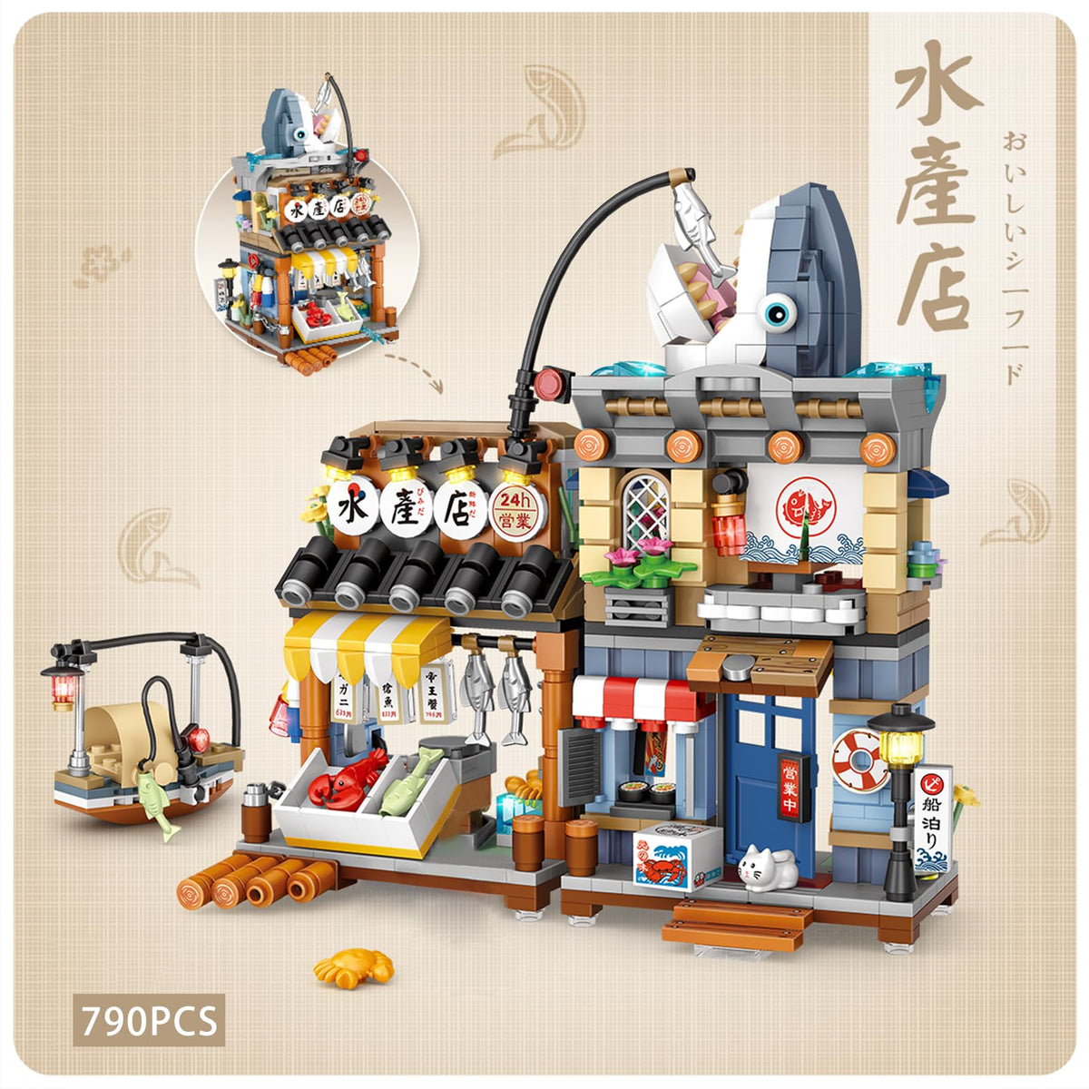 ELAICREE Takoyaki shop mini model shows authentic design for hands-on building