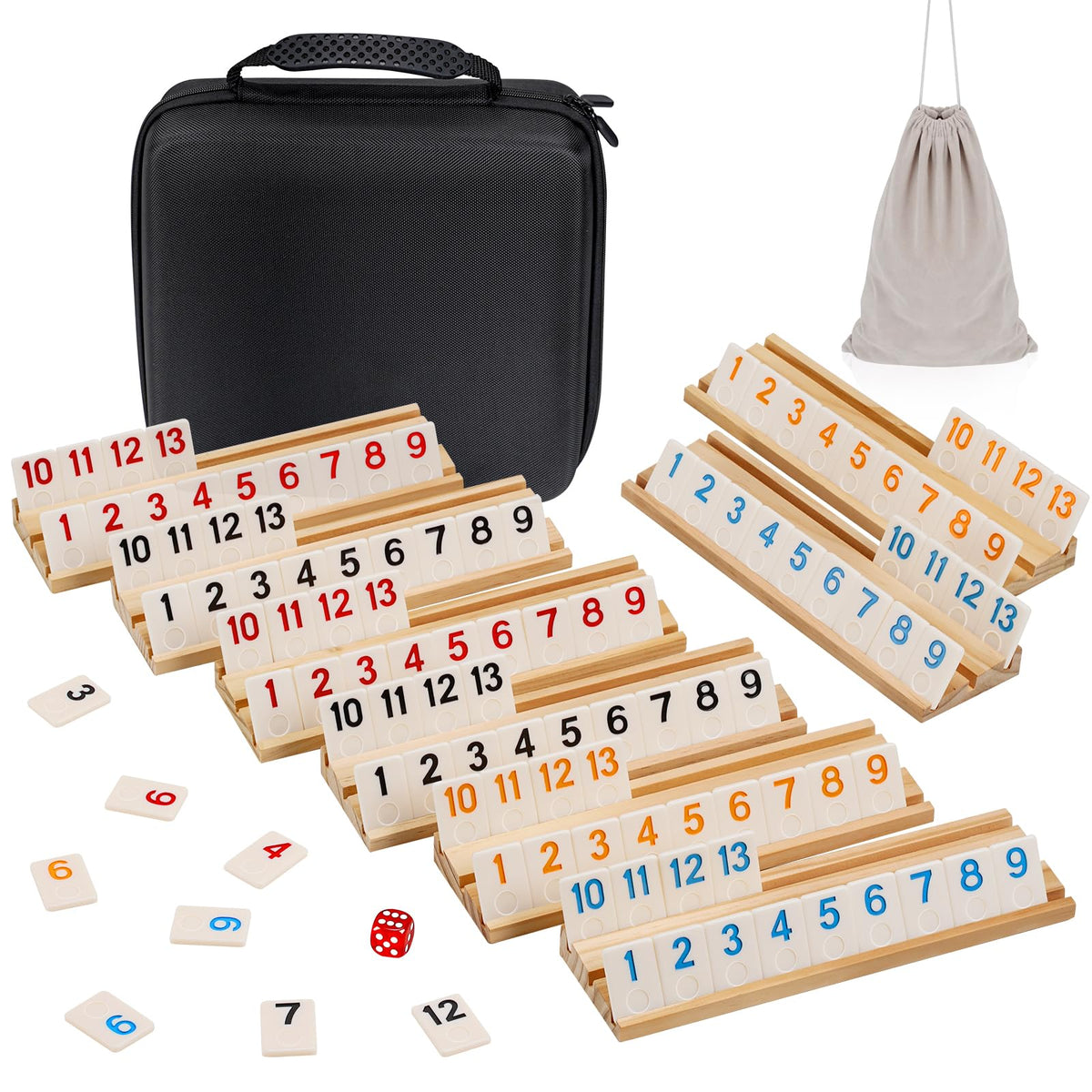 Elanbells Rummy Cube tiles: 214 melamine tiles for smooth handling during play