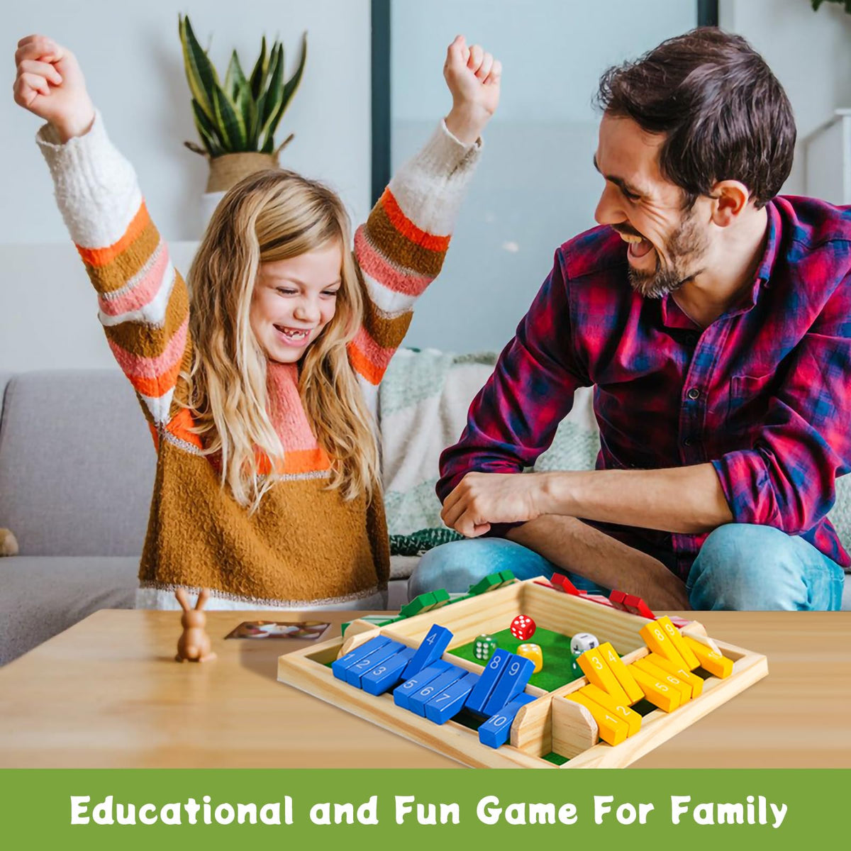 Elanbells Shut The Box dice rolling action with smooth wooden dice