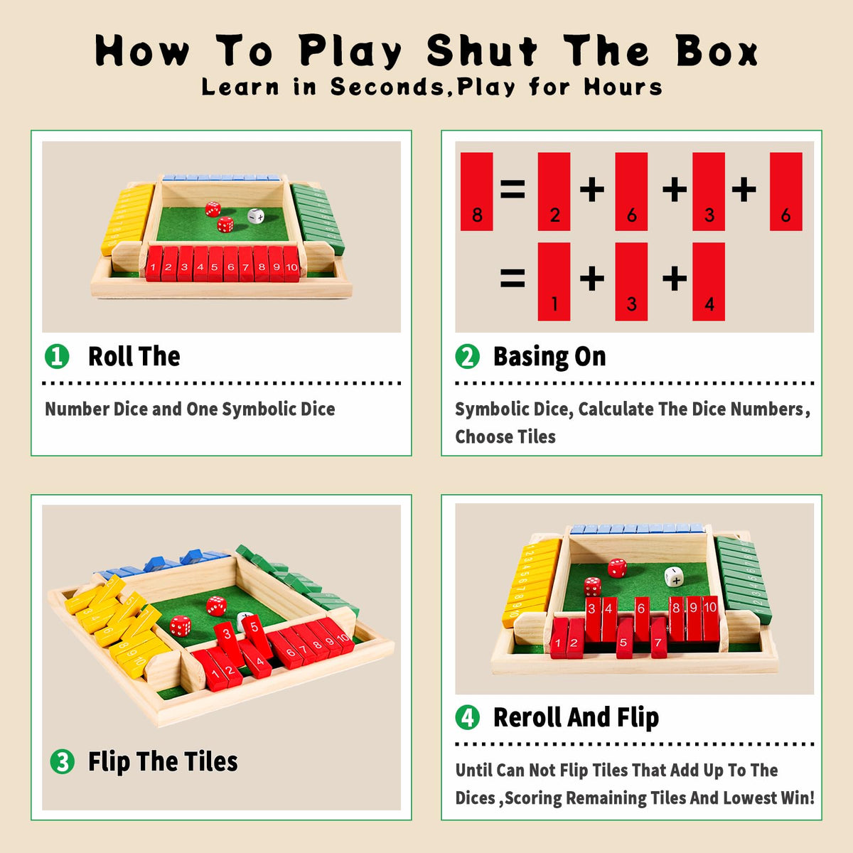 Elanbells Shut The Box ideal for family gatherings and play