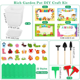 Elcoho 36-square plastic pots with trays arranged in color for organized planting