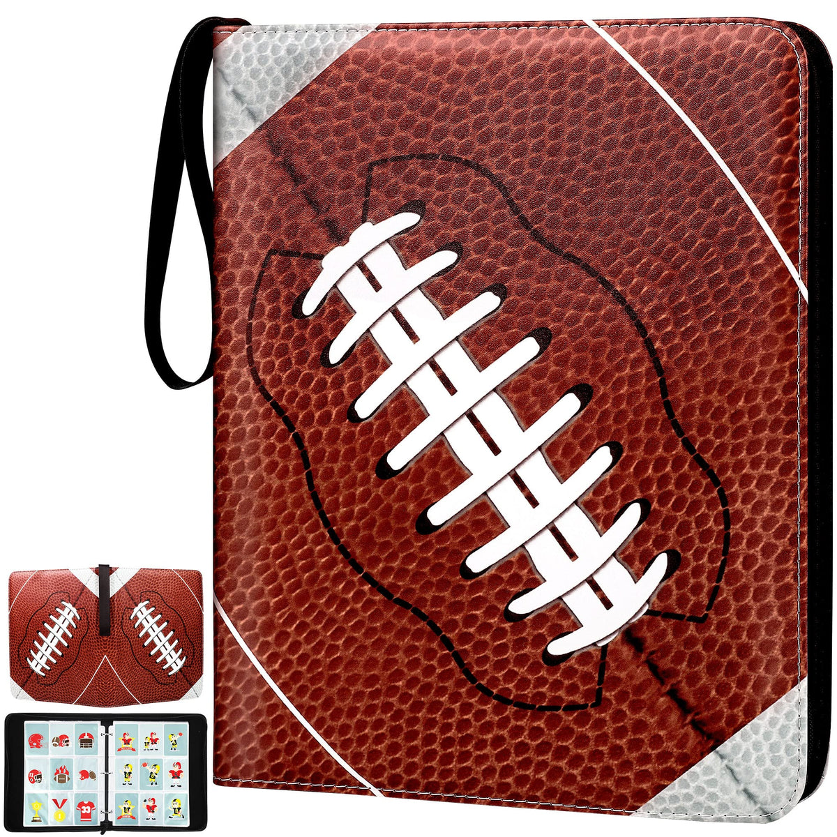 Elcoho 900-pockets football card binder securely stores up to 900 cards