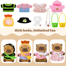 Elcoho Capybara plush warm scarf adds cozy detail for chilly days.