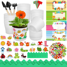 Elcoho garden pot craft kit pot assembly for kids' gardening activity and craft fun.