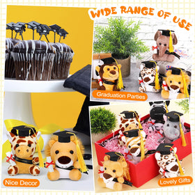 Elcoho graduation jungle zebra plush with cap, versatile decor and gift idea.