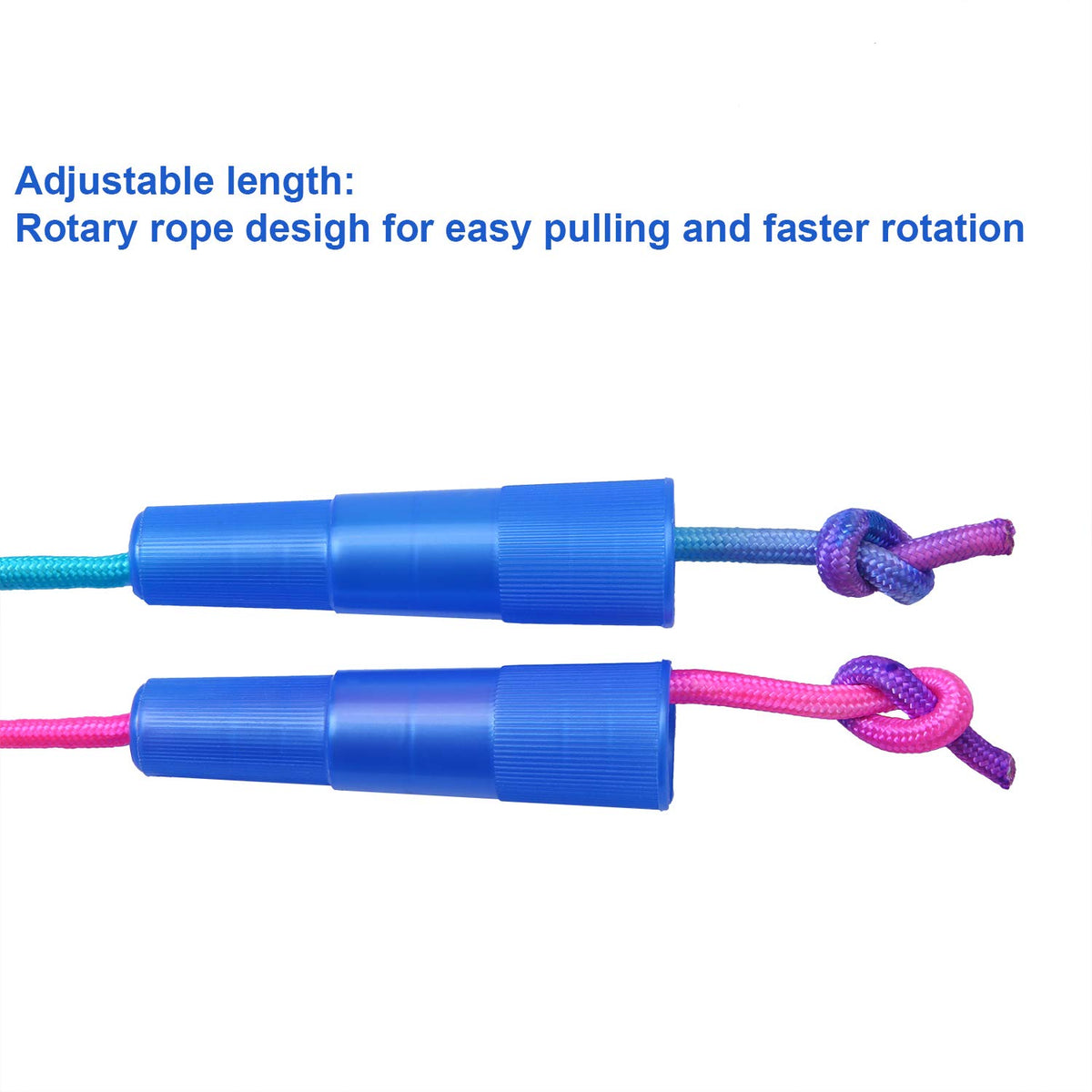 Elcoho kids outdoor play with rainbow jump ropes for group games.