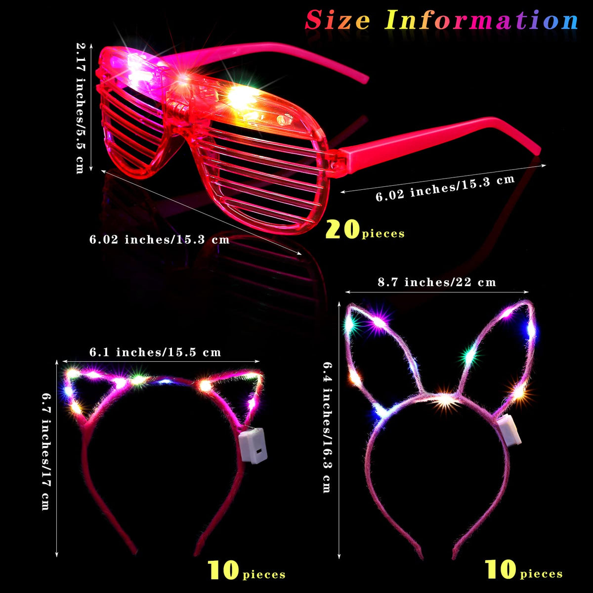 Elcoho LED shutter glasses lit up at a nighttime party