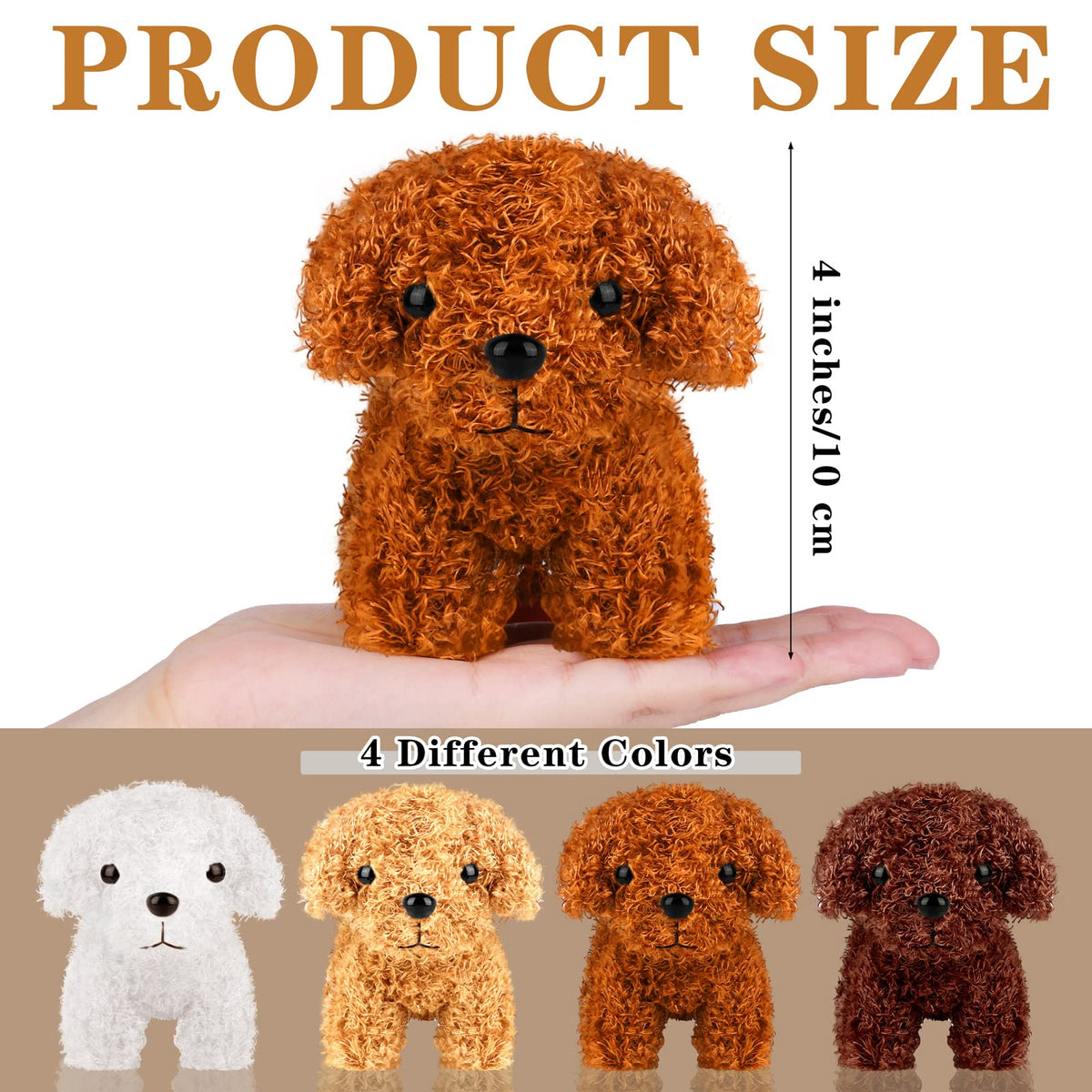 Elcoho light brown mini plush dog with keychain—soft toy for on-the-go play.