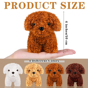 Elcoho light brown mini plush dog with keychain—soft toy for on-the-go play.