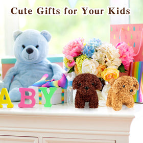 Elcoho mini plush dog four colors set with keychains—great for party favors.