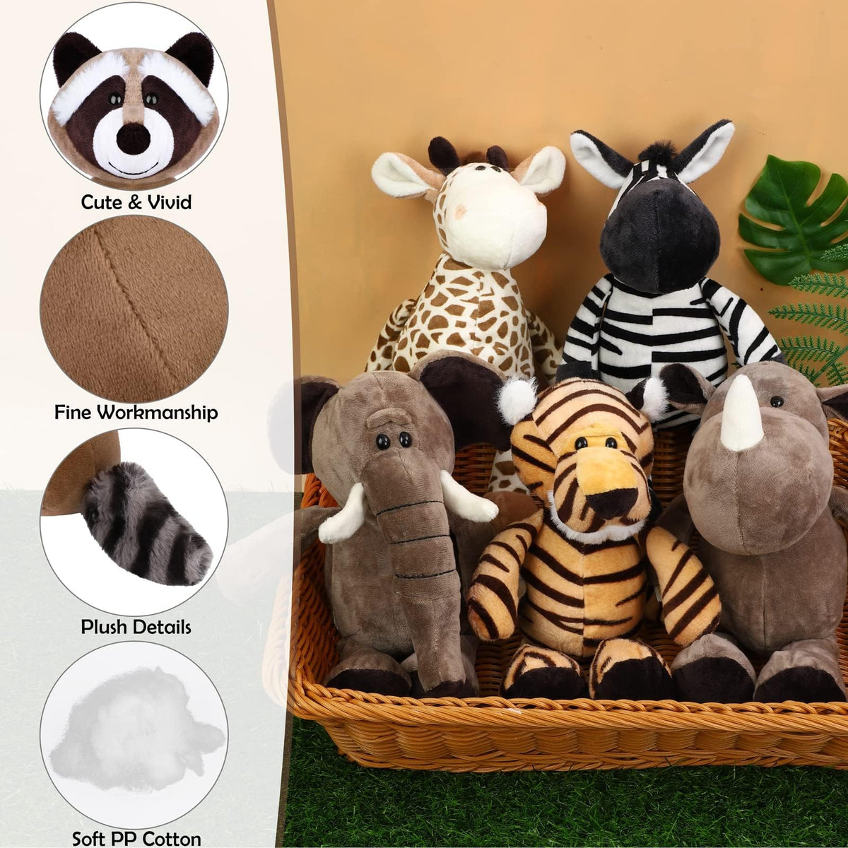 Elcoho lion plush 9.8 inch, cozy imaginary play companion