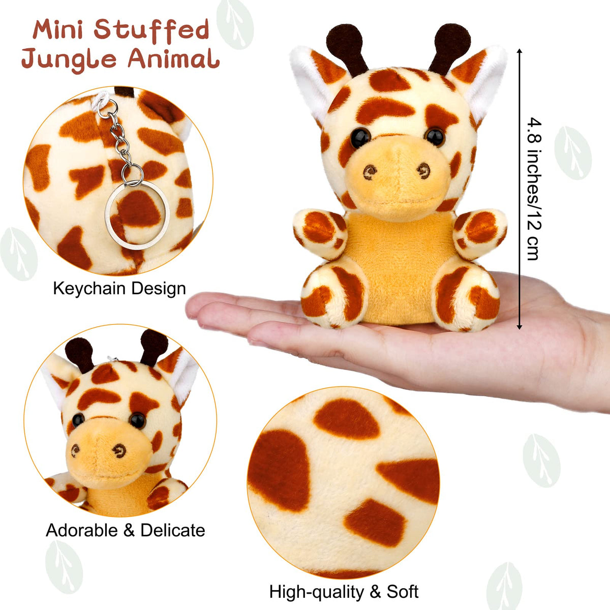 Elcoho safari mini tiger keychain plush, vibrant and durable for daily play