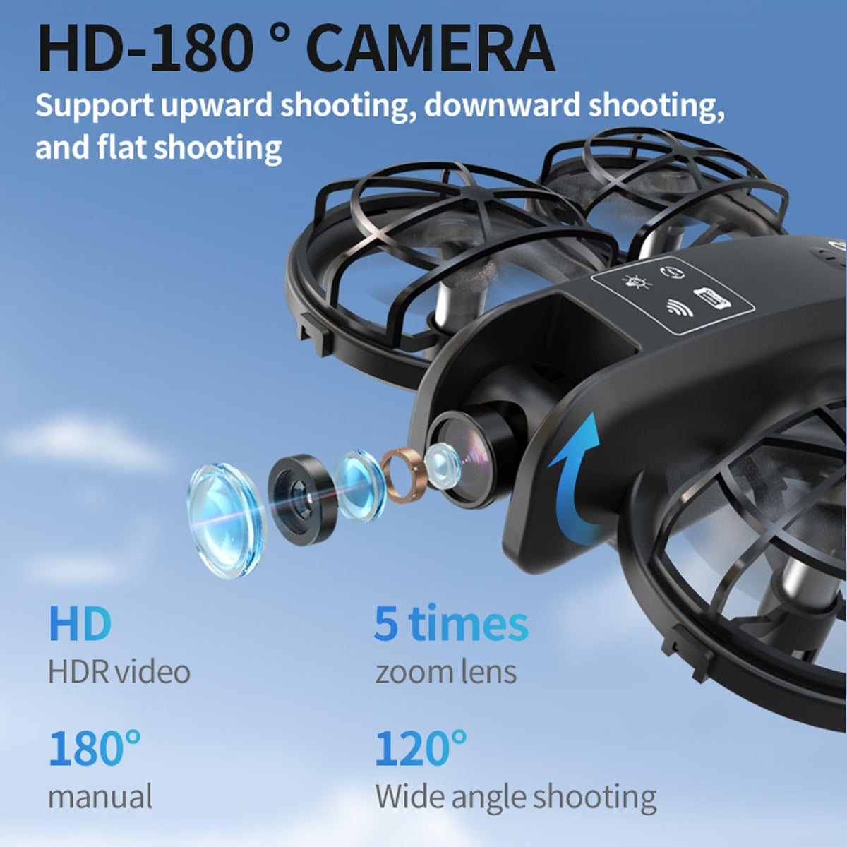 Elecci K100 Mini Drone screen controller provides real-time HD video and precise piloting.