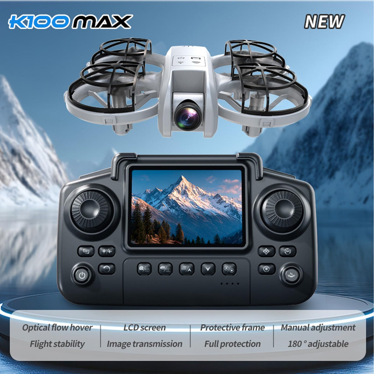 Elecci K100 Mini Drone two rechargeable batteries extend flight time up to 20 minutes.