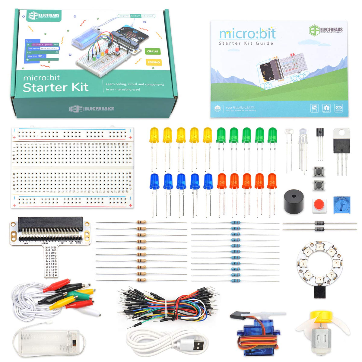 Elecfreaks Micro:bit Starter Kit front view for hands-on beginners.