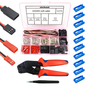 Elechawk servo connector kit box for easy RC wiring and repairs.