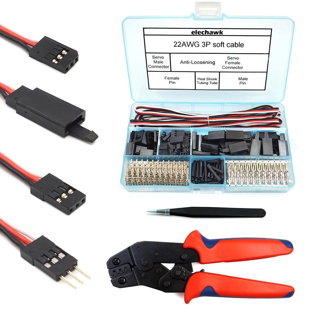 Elechawk servo connector set with paired housings for secure RC wiring.