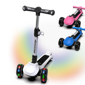 Elecorange kid scooter with 3-wheel light-up wheel for safe, visible riding.