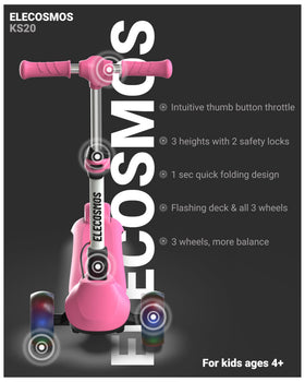 ELECOSMOS KS20 LED wheels close-up highlighting visibility