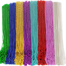 Elefama Mardi Gras beads bulk 200pcs, 33 inches, ideal for throws and celebrations.