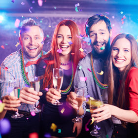 Elefama Mardi Gras beads wearable for adults and kids at parties.