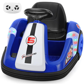 ELEMARA 12V bumper car in blue exterior for outdoor play and safe toddler thrills.