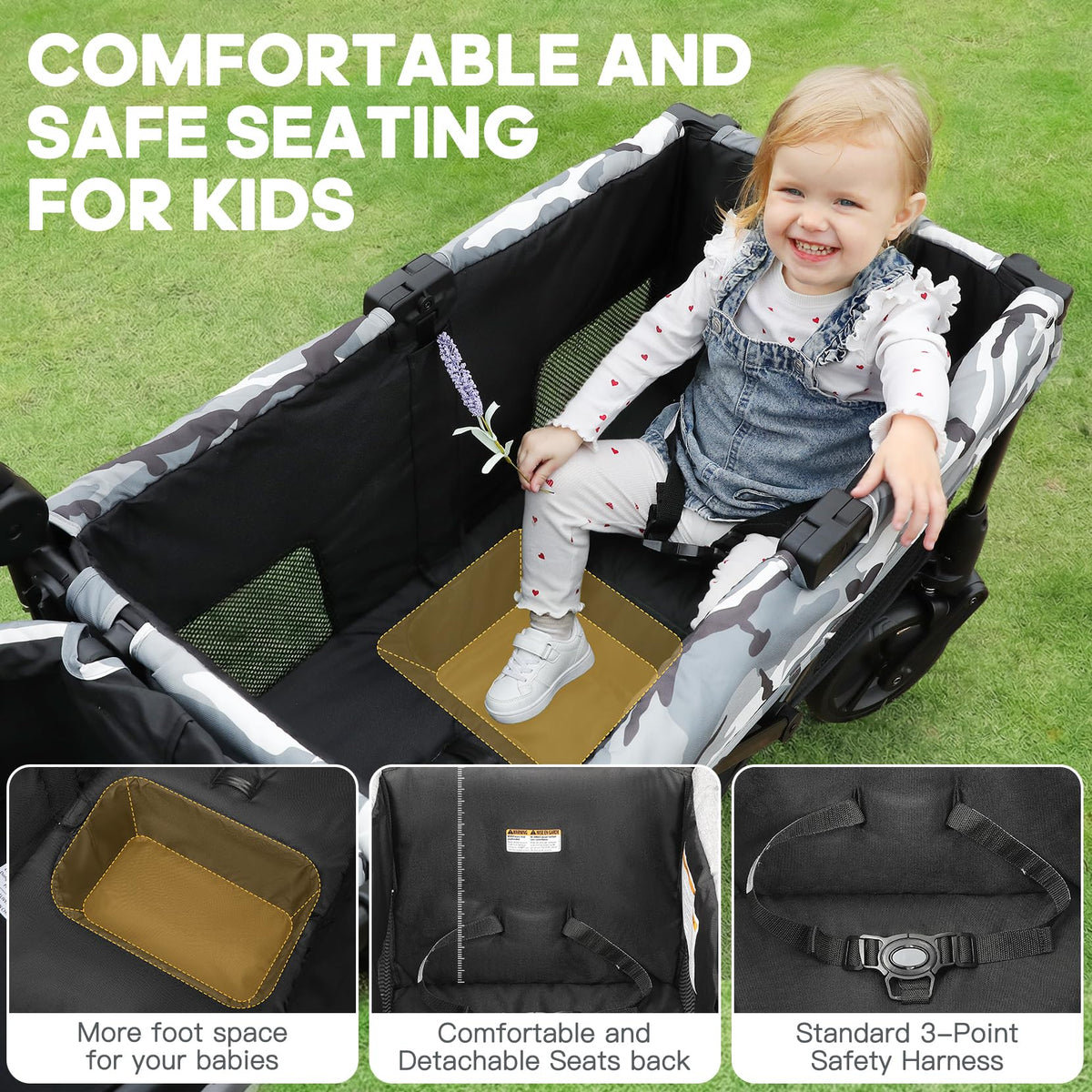 Elemara all-terrain stroller wagon folded compact demonstrates trunk-friendly storage